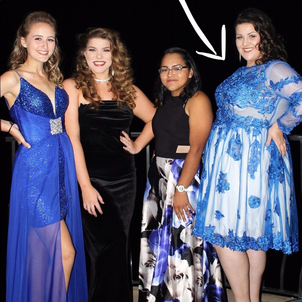Custom-made Royal Blue Tea-length Prom dress!